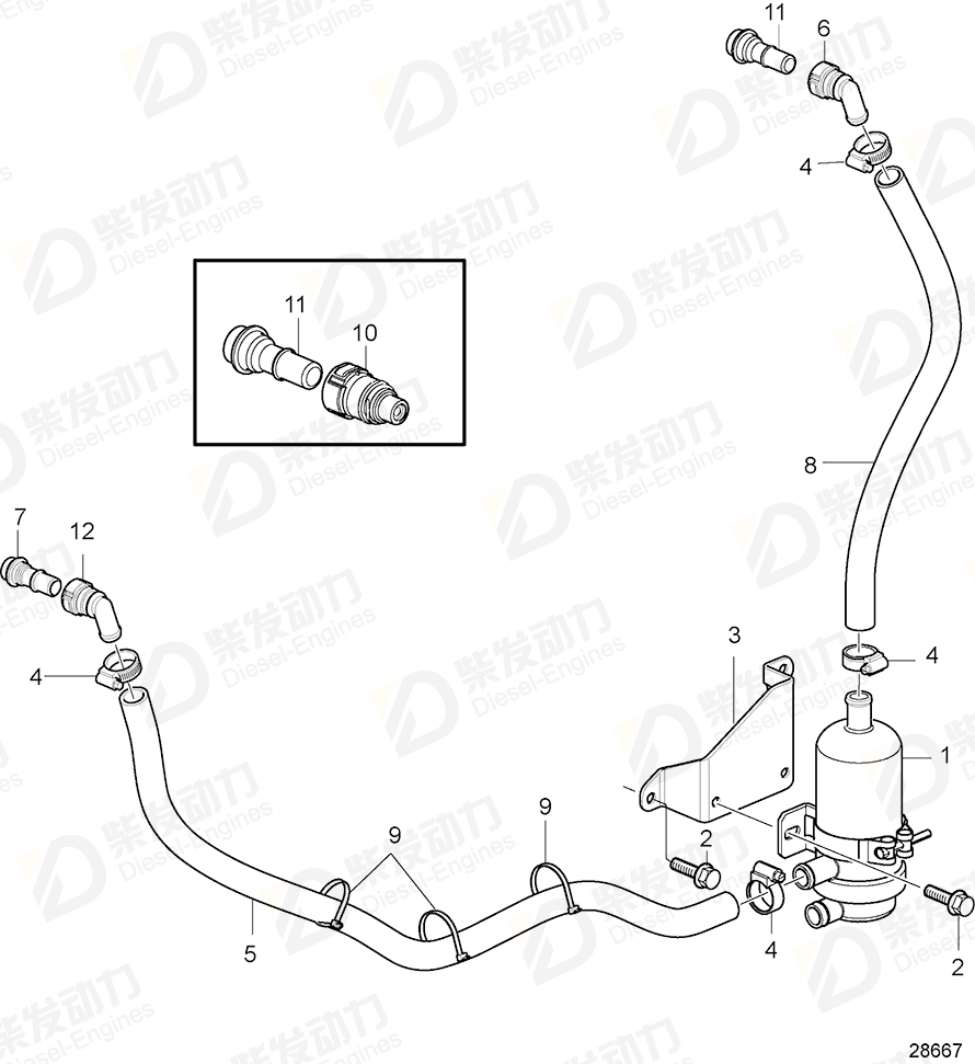 VOLVO Rubber hose 22554289 Drawing